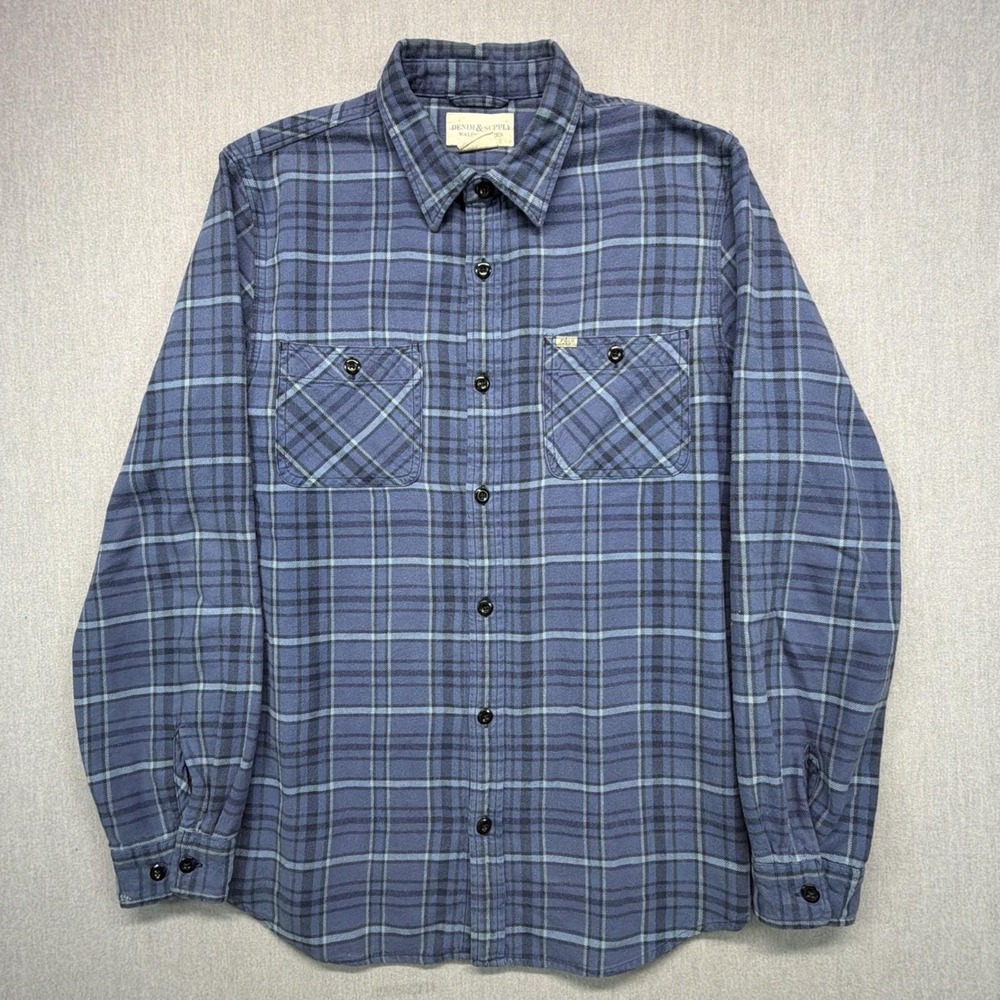 Ralph Lauren Denim & Supply Plaid Flannel Shirt Mens XL Blue